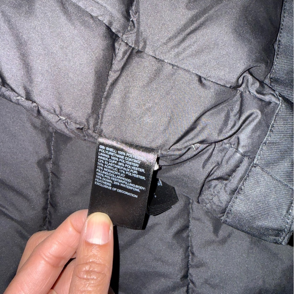 The North Face Girls Small Black Down DryVent Parka Faux Fur Hood Jacket 7/8 - Picture 6 of 9